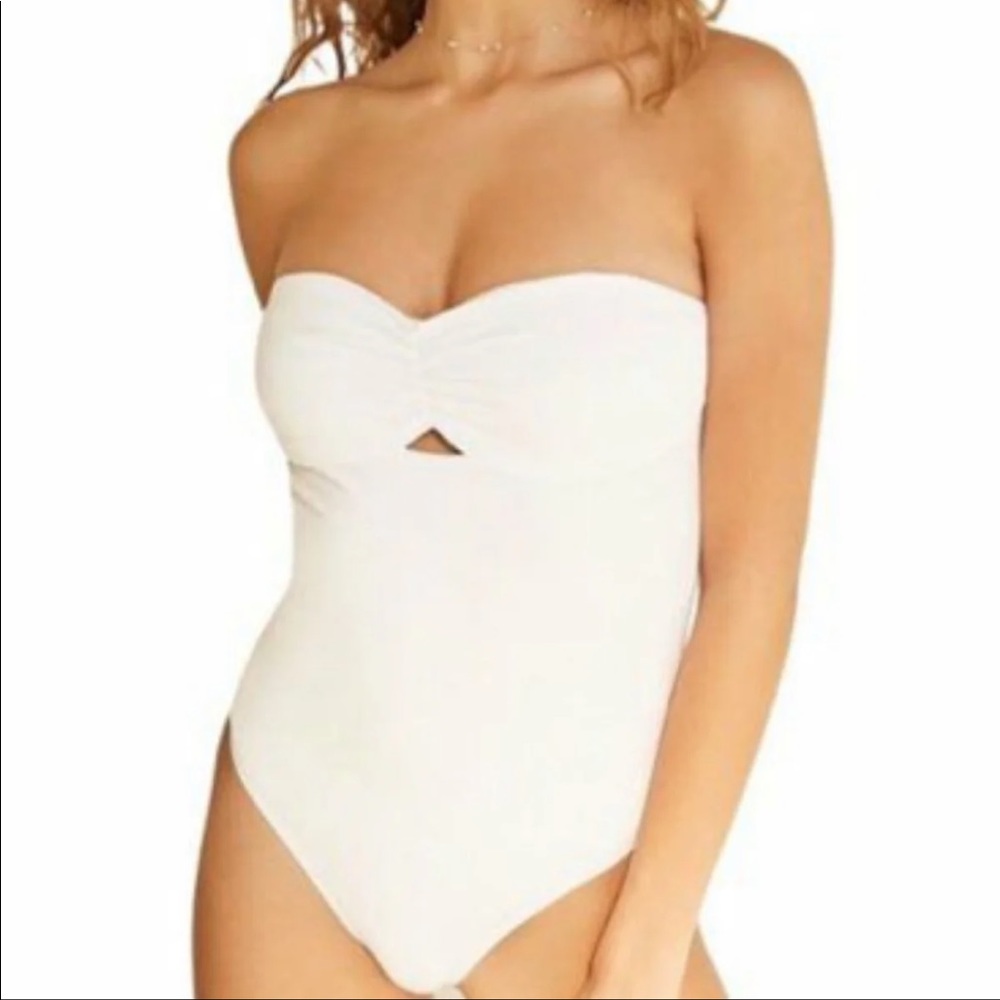 White Cutout Tube Bodysuit